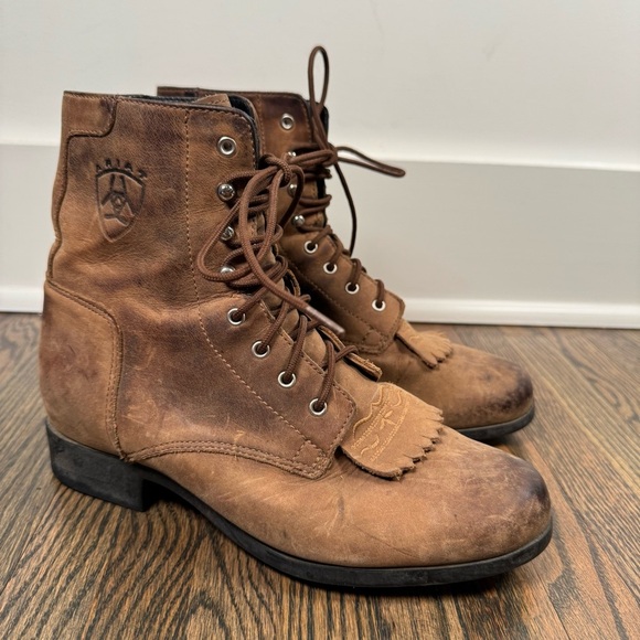 Ariat Shoes - Ariat ATS Advanced Torque Stabilizer Heritage Leather Lace Up Kiltie Boots 7.5